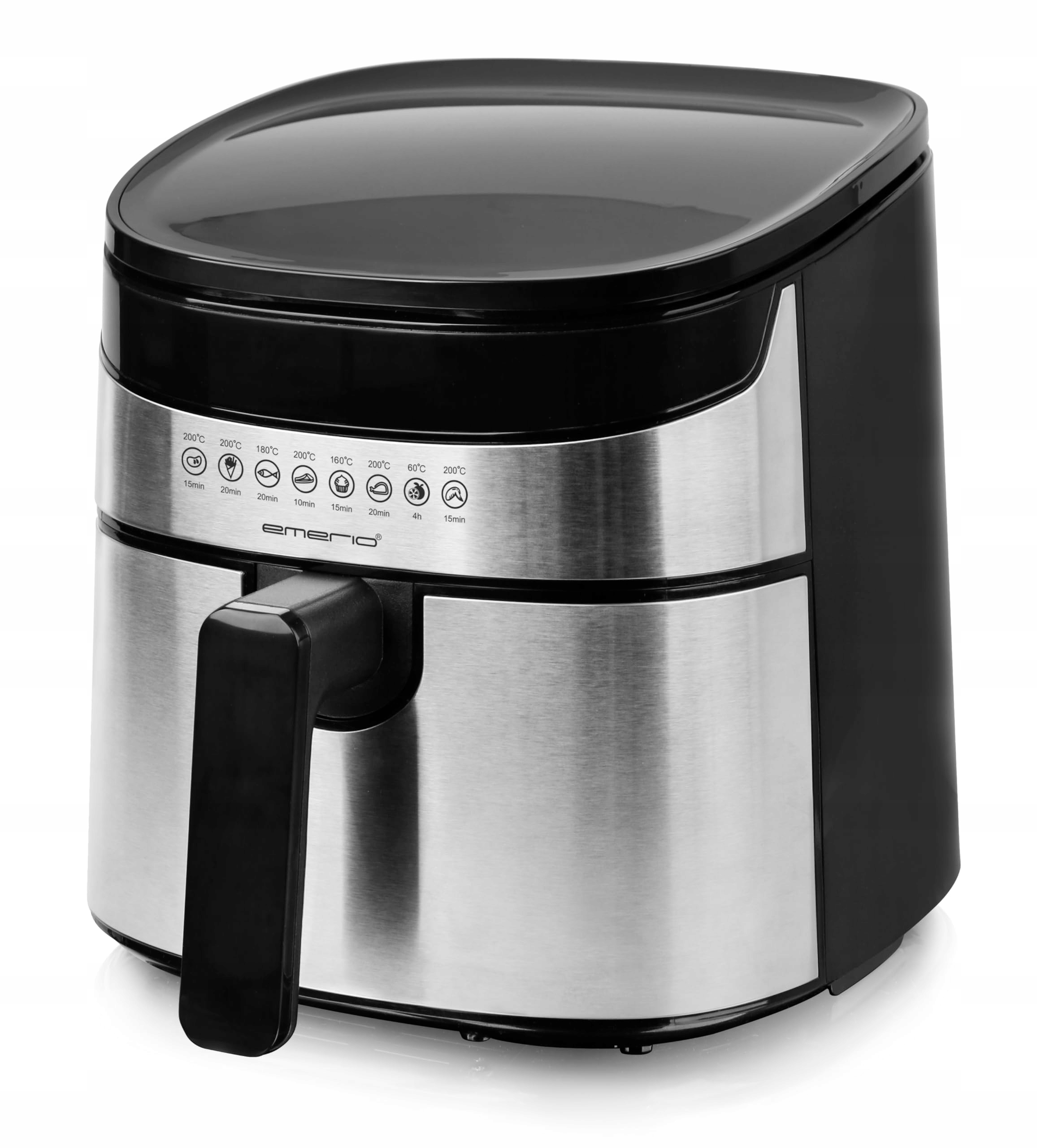 EMERIO Digitale Airfryer 4.5L 1300W 8 Programma's Inox