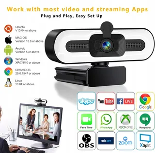 GKEAPZA Webcam 1080P Full HD Microfoon Statief — miniatuur 6