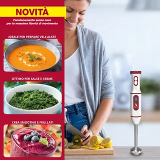 BEPER P102FRU300 Draadloze Staafmixer USB Rood Wit — miniatuur 5