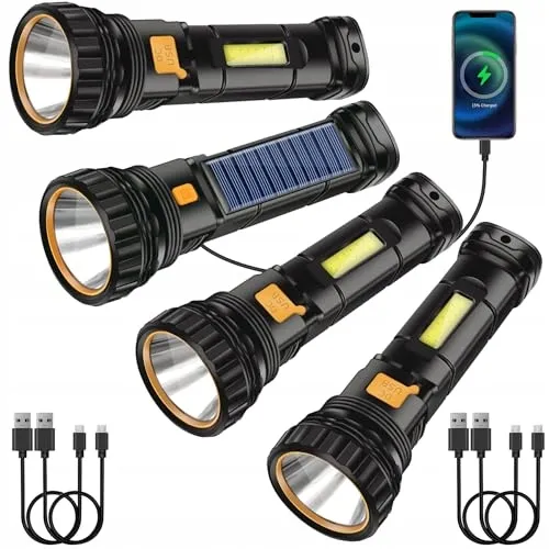 SOLAR LED Zaklamp USB Oplaadbaar Waterdicht 3 Standen Outdoor — foto 2