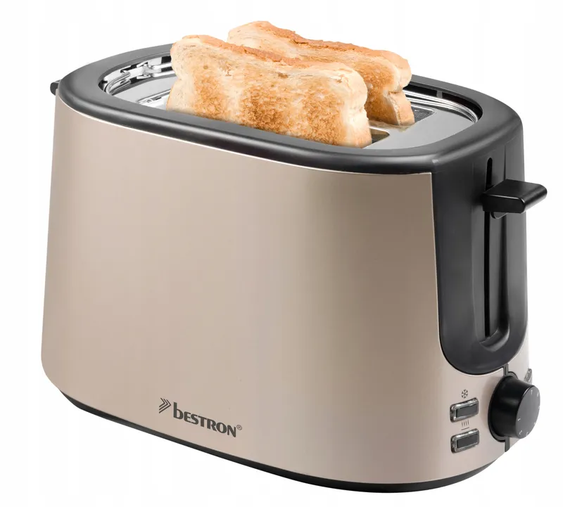 BESTRON Broodrooster 2 Sneetjes 7 Bruiningsniveaus 1000W Beige — foto 2