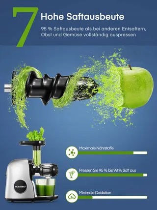 HOUSNAT Slowjuicer Groenten en Fruit BPA-vrij — miniatuur 2