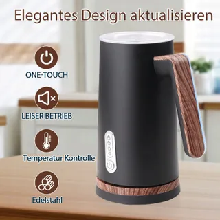 NESSGRAIM Elektrische Melkopschuimer 4-in-1 Automatisch Zwart — miniatuur 4