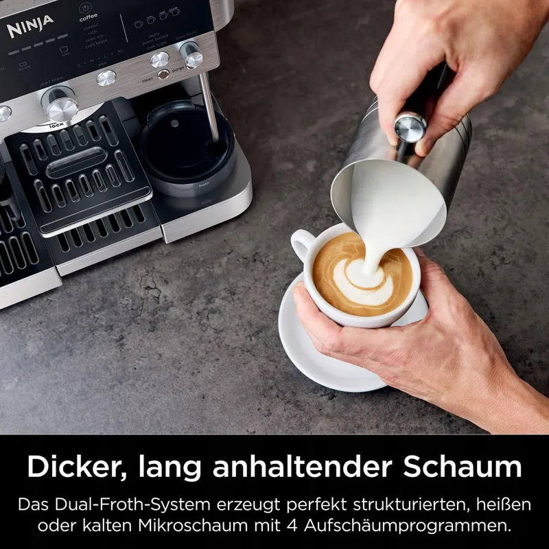 NINJA Luxe Premier Koffiemachine 3-in-1 Met Molen En Melkopschuimer Zilver — foto 6