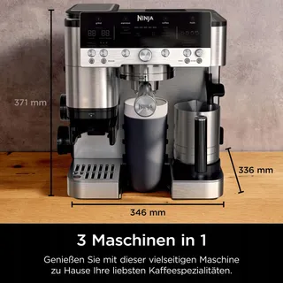NINJA Luxe Premier Koffiemachine 3-in-1 Met Molen En Melkopschuimer Zilver — miniatuur 2