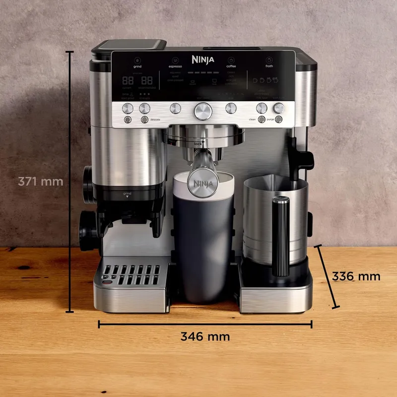 NINJA Luxe Premier Koffiemachine 3-in-1 Met Molen En Melkopschuimer Zilver — foto 8