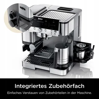NINJA Luxe Premier Koffiemachine 3-in-1 Met Molen En Melkopschuimer Zilver — miniatuur 3