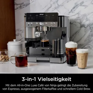 NINJA Luxe Premier Koffiemachine 3-in-1 Met Molen En Melkopschuimer Zilver — miniatuur 7