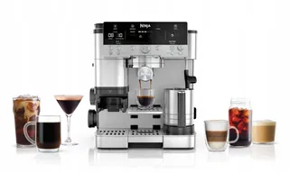 NINJA Luxe Premier Koffiemachine 3-in-1 Met Molen En Melkopschuimer Zilver