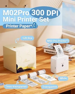 PHOMEMO M02 Pro Mini Thermische Printer 300 DPI Stickers Foto's — miniatuur 2