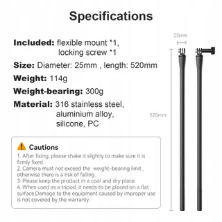 TELESIN Selfie Stick Houder Voor GoPro DJI Insta360 Actiecamera's — miniatuur 8