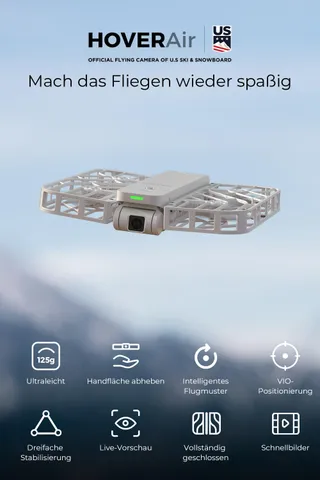 HOVERAIR X1 Zakformaat Drone HDR Follow-Me Opvouwbaar Wit — miniatuur 2