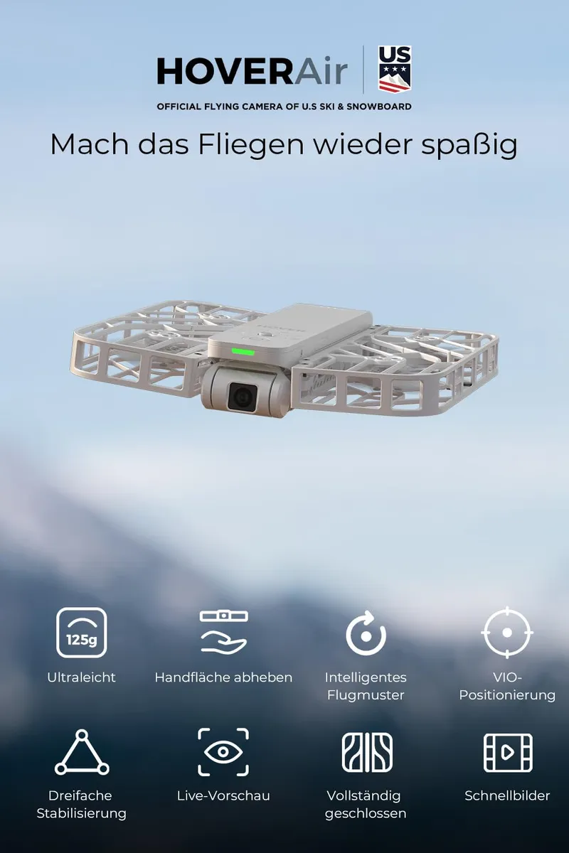 HOVERAIR X1 Zakformaat Drone HDR Follow-Me Opvouwbaar Wit — foto 2