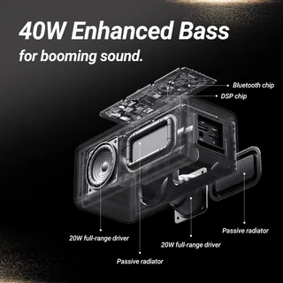 BOGASING M5 Bluetooth Speaker 40W Stereo Bass 30u IPX7 Waterdicht — miniatuur 2