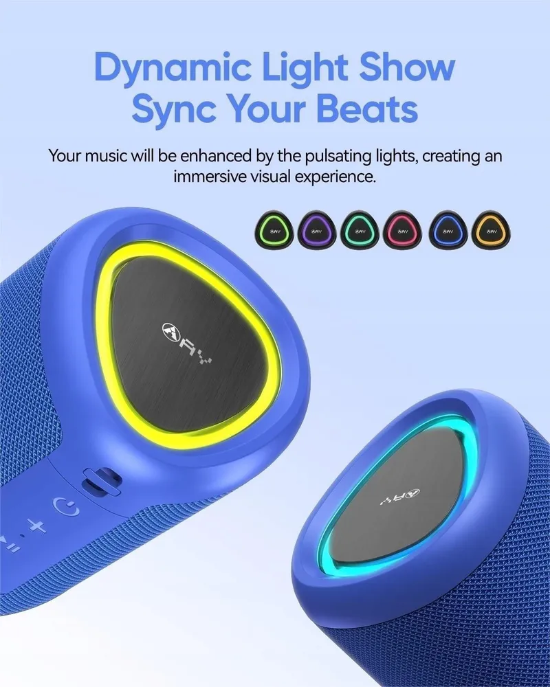 AY Draagbare Bluetooth Speaker met Verlichting IPX5 Waterdicht 24u Accu — foto 3