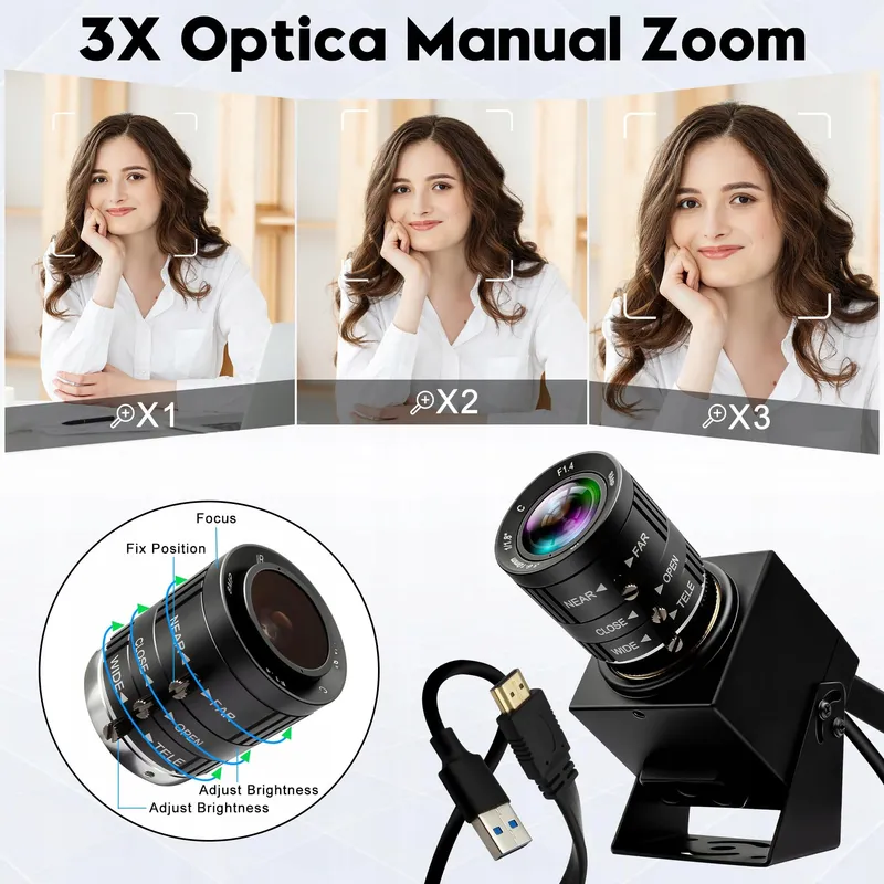 ELP Camera 4K 60fps USB HDMI Zoom 3x Computer TV Projector — foto 4