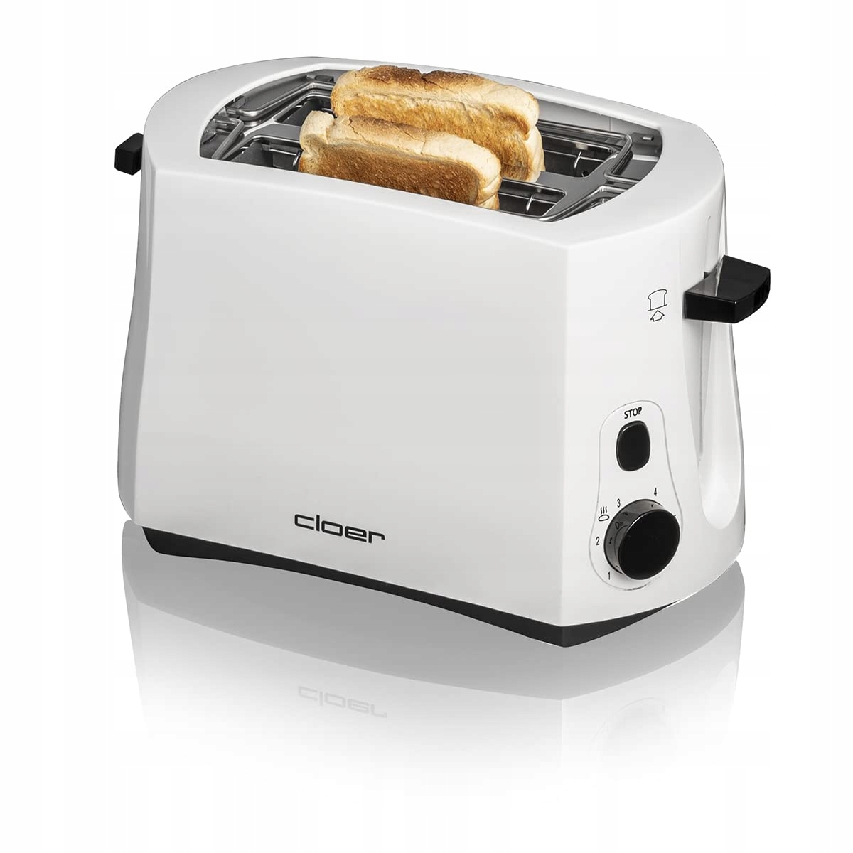 CLOER Broodrooster 825W 2 Sneetjes Opzetstuk Kruimellade Wit