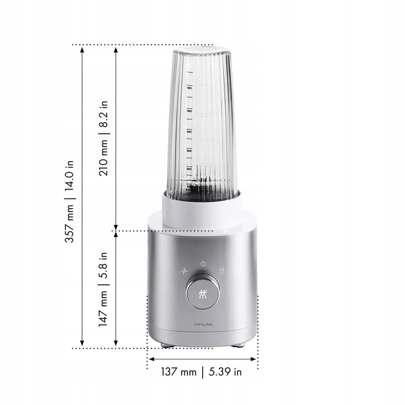 ZWILLING Enfinigy Blender Smoothie Maker 600W RVS Mes Zilver — foto 3