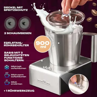 PROFICOOK PC-MS 1032 Melkopschuimer Warm en Koud 6 Functies — miniatuur 4
