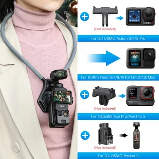 AMAZEAR Nekhouder DJI Action GoPro Insta360 Vlog Accessoires — miniatuur 4