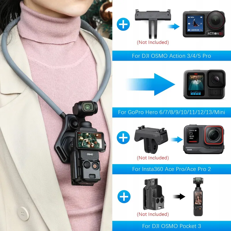 AMAZEAR Nekhouder DJI Action GoPro Insta360 Vlog Accessoires — foto 4