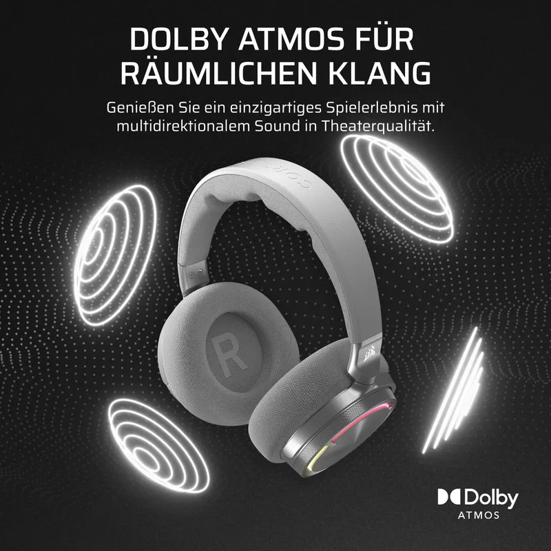 CORSAIR Virtuoso MAX Draadloze Gaming Headset Bluetooth Zilver — foto 4