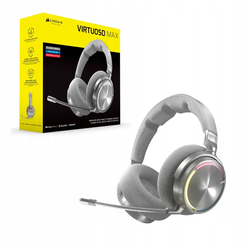 CORSAIR Virtuoso MAX Draadloze Gaming Headset Bluetooth Zilver — foto 9