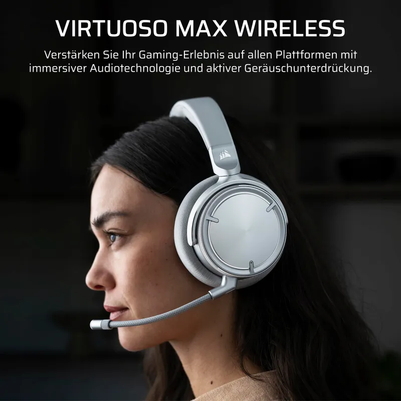 CORSAIR Virtuoso MAX Draadloze Gaming Headset Bluetooth Zilver — foto 2