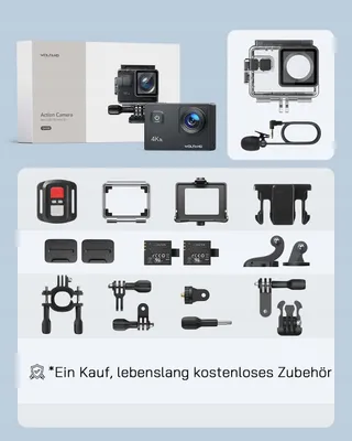 WOLFANG GA100 Actioncam 4K 20MP Onderwater WiFi 40M Waterdicht