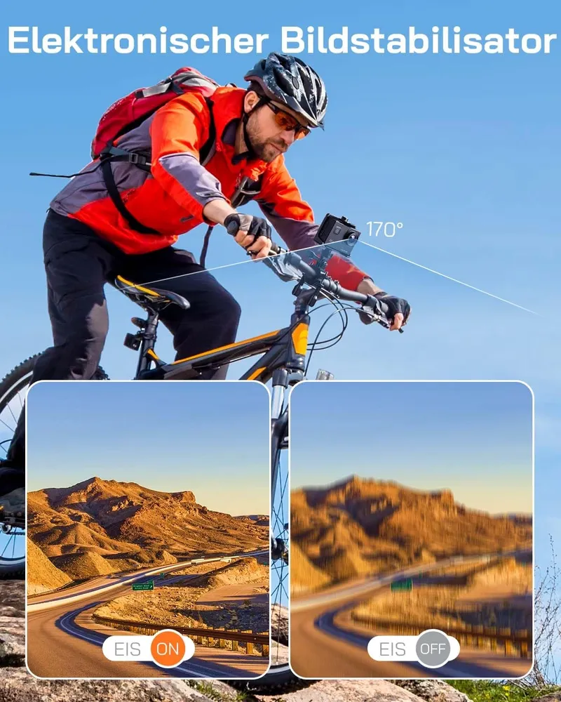 WOLFANG GA100 Actioncam 4K 20MP Onderwater WiFi 40M Waterdicht — foto 4