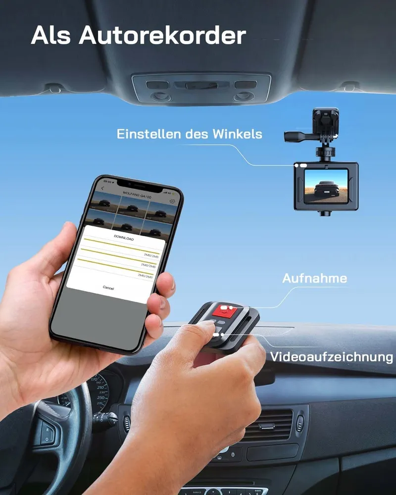 WOLFANG GA100 Actioncam 4K 20MP Onderwater WiFi 40M Waterdicht — foto 6