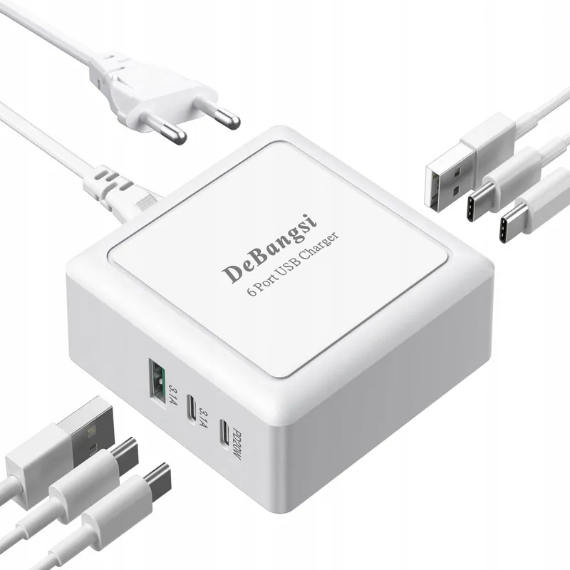 HONGYEE USB C Oplader 50W 6-Poorts Snelladen iPhone Android — foto 9