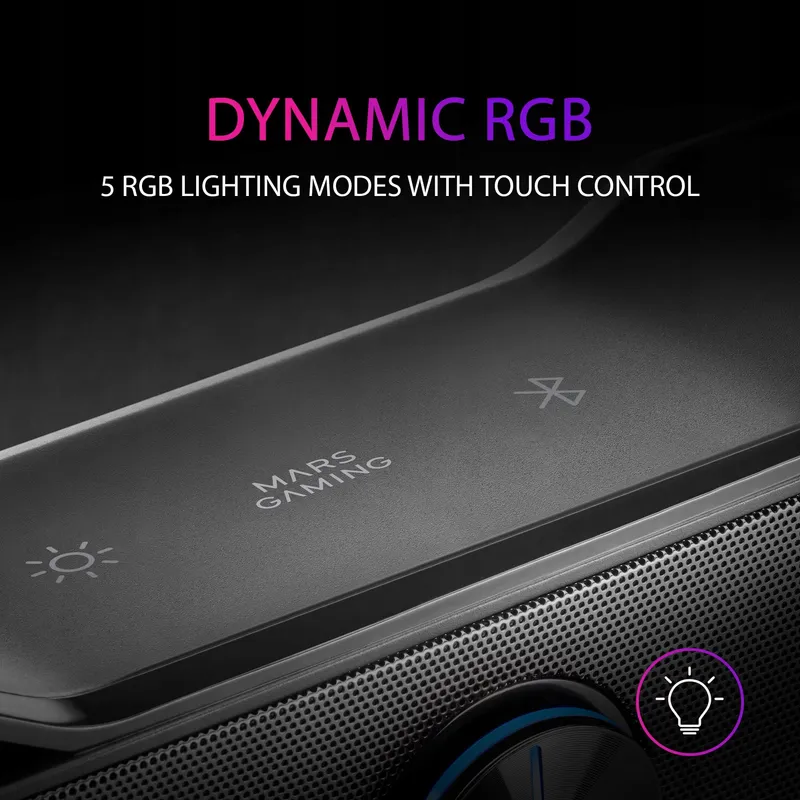 MARS GAMING MSBX Soundbar RGB Bluetooth 5.0 Jack 10W Zwart — foto 4