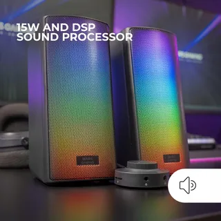 MARS GAMING MSRGB2 Bluetooth Speaker 15W RGB DSP Compact Zwart — miniatuur 2