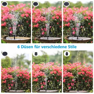 AISITIN Solar Fontein 6.5W met 1500mAh Batterij voor Tuin Vijver — miniatuur 3
