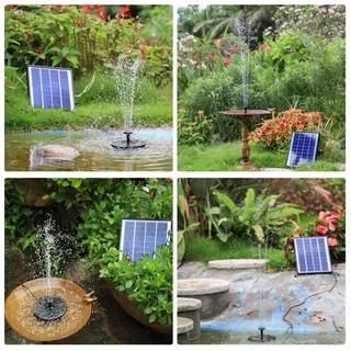 AISITIN Solar Fontein 6.5W met 1500mAh Batterij voor Tuin Vijver — miniatuur 6