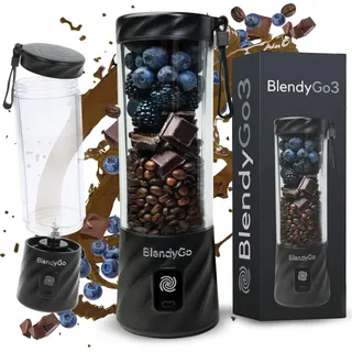 BLENDYGO 3 Draagbare Blender Smoothie USB 550ml BPA-Vrij Zwart