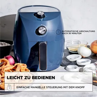 CRUX Airfryer 3,5L Snel Voorverwarmen Staal Blauw — miniatuur 5