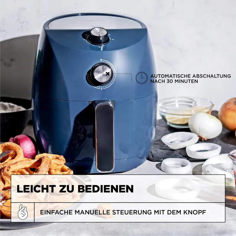 CRUX Airfryer 3,5L Snel Voorverwarmen Staal Blauw — foto 5