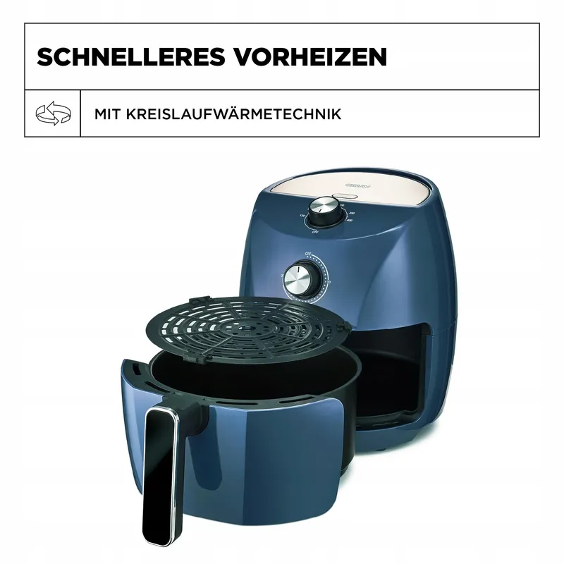 CRUX Airfryer 3,5L Snel Voorverwarmen Staal Blauw — foto 3