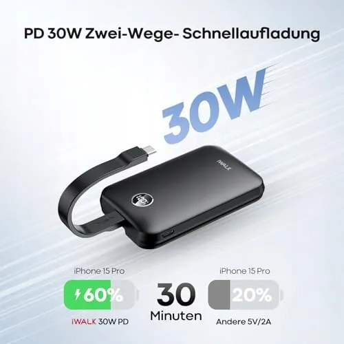 IWALK MagSafe PowerBank 10000mAh 30W Snel Opladen — foto 3