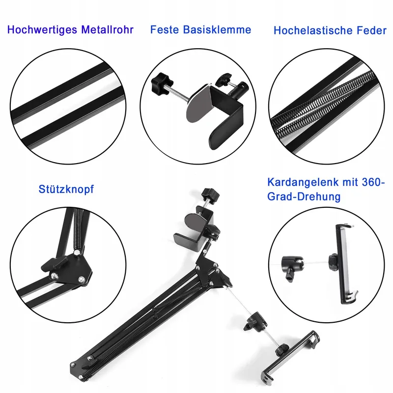 Universele Tablethouder voor Bed Aluminium Arm 360° — foto 8