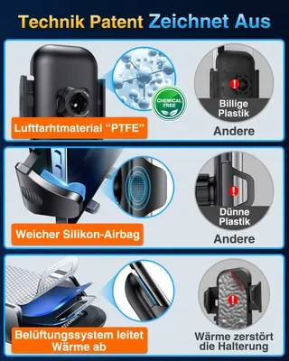 VANMASS Autohouder 360 voor iPhone Android Wit — miniatuur 4