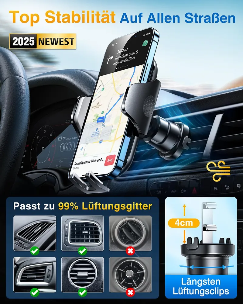 VANMASS Autohouder 360 voor iPhone Android Wit — foto 6