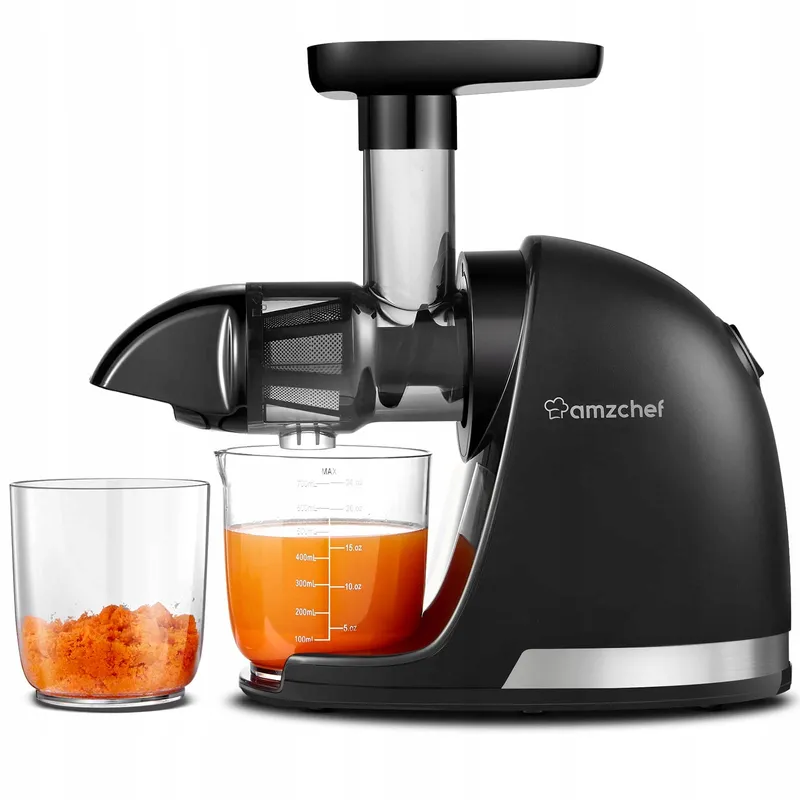 AMZCHEF Slowjuicer Groenten en Fruit Mat Zwart — foto 1