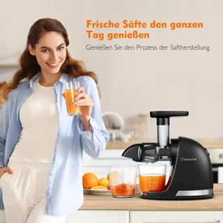 AMZCHEF Slowjuicer Groenten en Fruit Mat Zwart — miniatuur 2