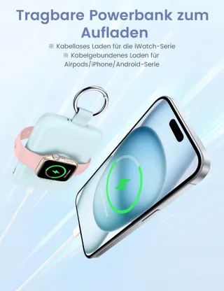 RORRY Powerbank 5000mAh met Kabel iPhone Watch AirPods — miniatuur 2