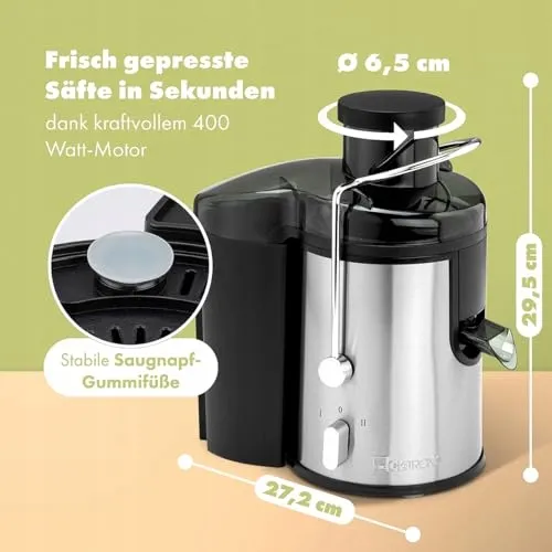 CLATRONIC Sapcentrifuge Groente Fruit Grote Vulschacht 400W — foto 3