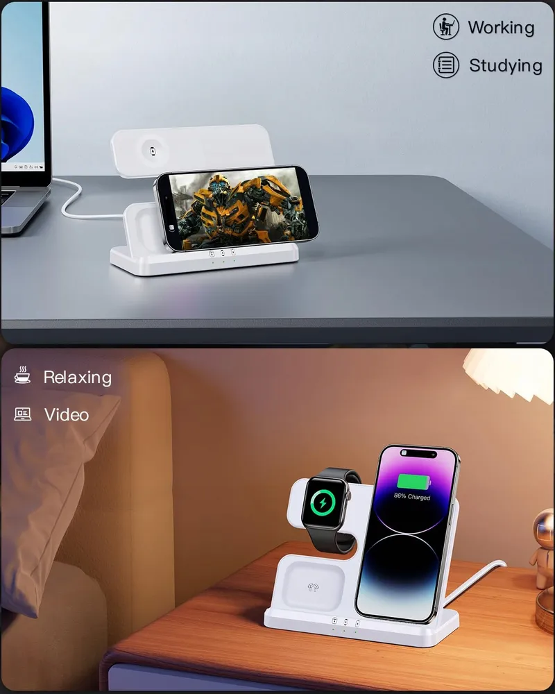 JARGOU Draadloze Oplader 3-in-1 iPhone Apple Watch AirPods — foto 6