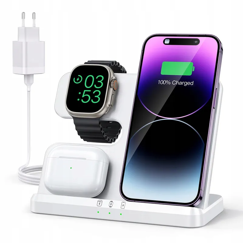 JARGOU Draadloze Oplader 3-in-1 iPhone Apple Watch AirPods — foto 1